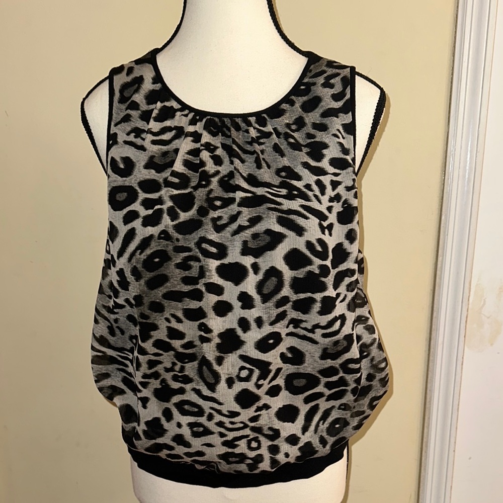 *NEW* Ann Taylor Petite Leopard Print Sleeveless Top